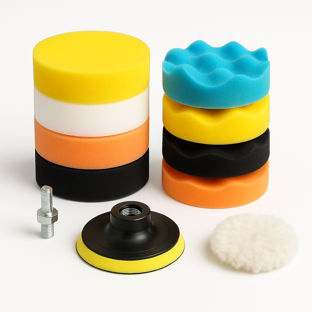 3” Drill Polishing Pad Kit – 11-Piece Foam & Wool Buffing Set for Cars, Metal & More