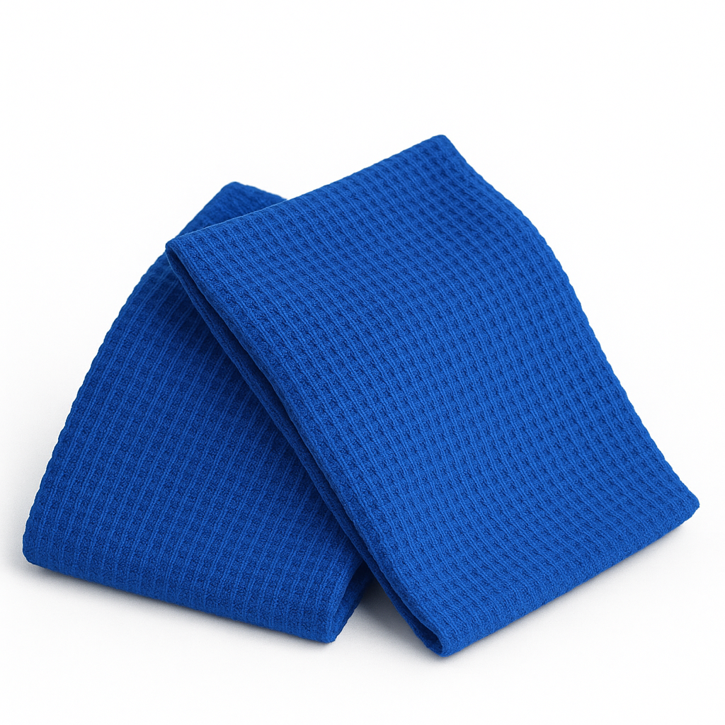 Waffle Weave Microfiber Towel 16" x 24" 370 gsm Lint-Free (2 Pack)